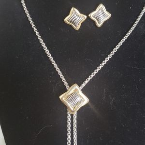 Jewelry set - lariat, bracelet, earrings